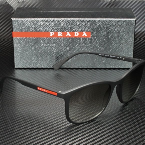 Prada Men's Black and Grey Gradient Sunglasses - Picture 3 of 4